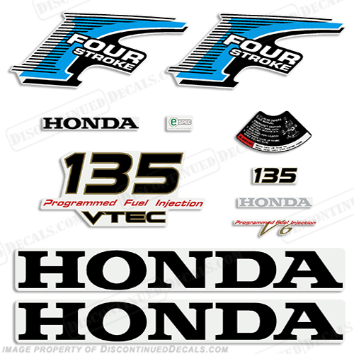 Honda 135hp 4-Stroke V-Tec Decals INCR10Aug2021