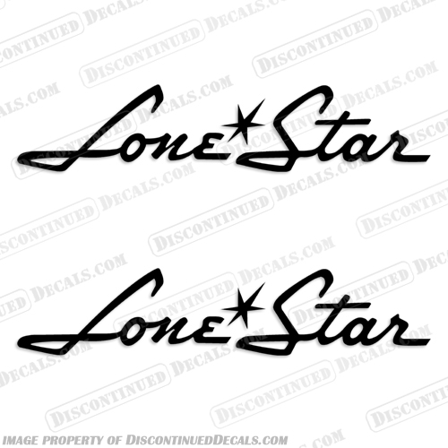 Lone Star 1960's Style Boat Decals (Set of 2) - Any Color!  boat, decals, lone, star, vintage, antique, 1960, 1961, stickers, kit, outboard, motor, engine