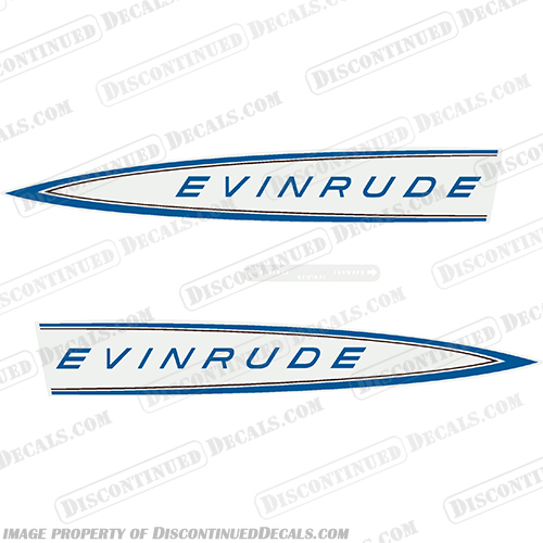 Evinrude 1964 40hp Decal Kit - Blue Style  evinrude, 40, 1964, blue, style, motor, engine, boat, decal, decals, set, kit, stickers, hp, 40hp, 40 hp, 