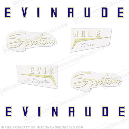 Evinrude 1958 10hp Decal Kit INCR10Aug2021