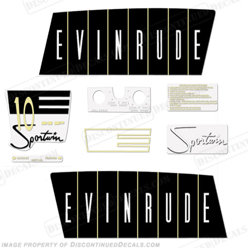 Evinrude 1960 10hp Decal Kit INCR10Aug2021