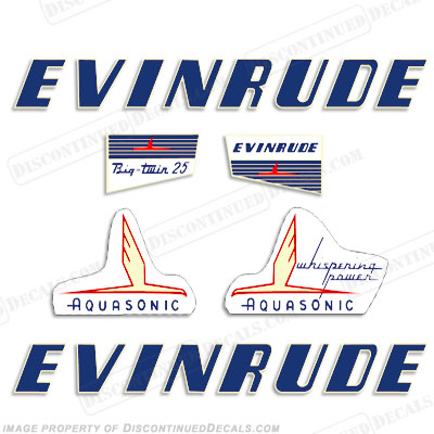 Evinrude 1955 25hp Decal Kit INCR10Aug2021