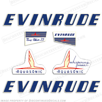 Evinrude 1955 25hp Decal Kit