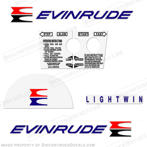 Evinrude 1961 3hp Decal Kit INCR10Aug2021