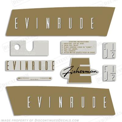 Evinrude 1959 5.5hp Decal Kit INCR10Aug2021