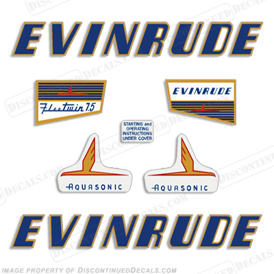Evinrude 1955 7.5hp Decal Kit