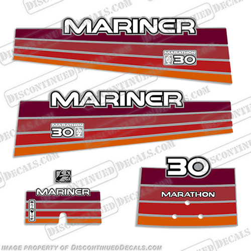 Mariner 30hp Marathon Decal Kit - 1996  INCR10Aug2021