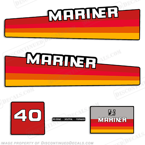 Mariner 40hp Decal Kit - 1980's Style INCR10Aug2021