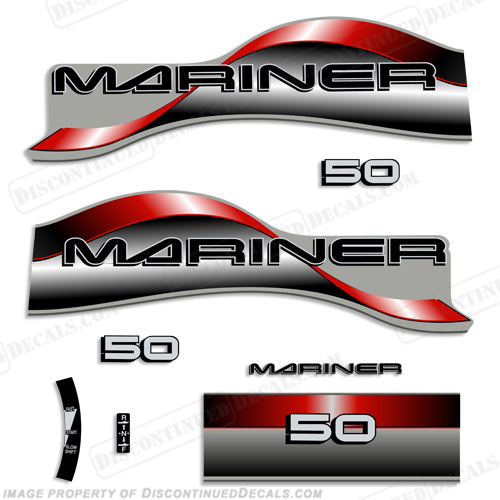 Mariner 50hp Decal Kit - 1996 - 1997 - Red INCR10Aug2021