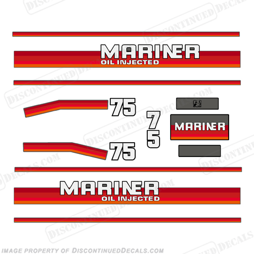 Mariner 1984 - 1990 75hp Decal Kit INCR10Aug2021