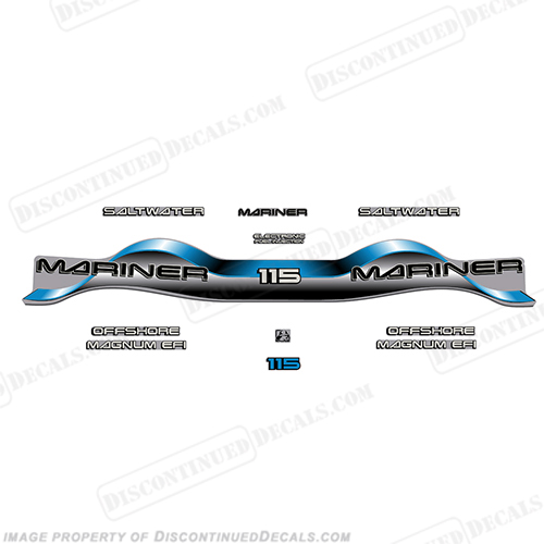 Mariner 115hp Decal Kit - Blue INCR10Aug2021