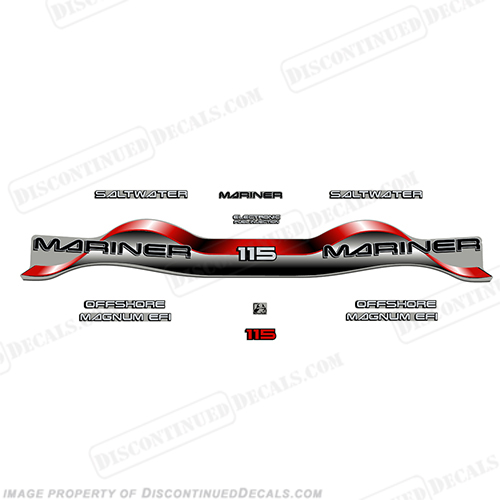 Mariner 115hp Decal Kit - Red INCR10Aug2021