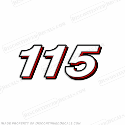 Mercury Single "115" Decal - 2007 and up INCR10Aug2021
