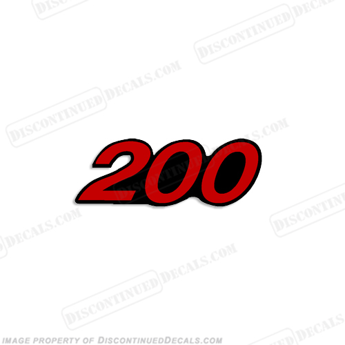 Mercury Single "200" Decal - Red INCR10Aug2021