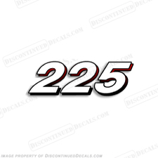 Mercury 225 Decal (2005 Style) - White/Red