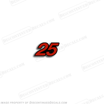 Single "25" Decal - Red