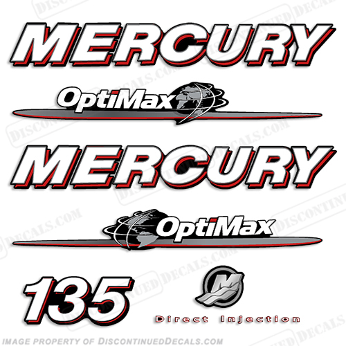 Mercury 135 "Optimax" Decals - 2007-2008