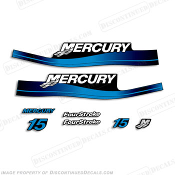 Mercury 15hp 4-Stroke Decal Kit - Blue
