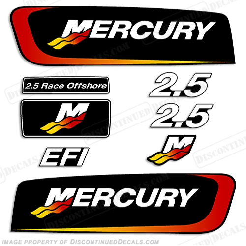 Mercury 2.5L EFI Alien Cowl Engine Decals