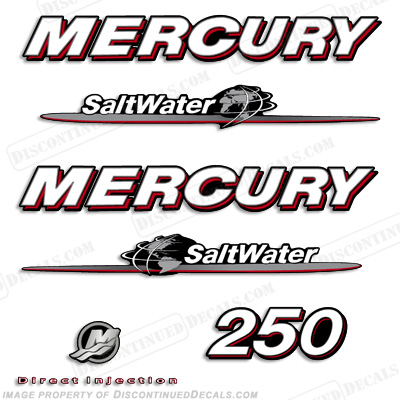 Mercury 250hp Saltwater Decals - 07'-08'