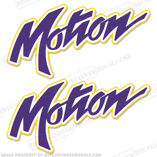 Motion Catamaran Boat Logo Decal (set of 2) - Yellow/Purple edge, water, color, yellow, purple, INCR10Aug2021