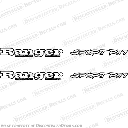 Ranger Sport R77 Decals (Set of 2) - Early 90s ranger, sport, 77, r77, R77, early, 90s, decals, stickers, logos, boat, outboard, 1990, 1991, 1992, 1993, 1994, 1995
