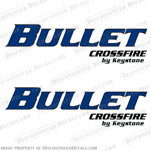 Bullet Crossfire by Keystone RV Decals (Set of 2) - Style 2 cross, fire, cross fire, key, stone, key stone, Style 2