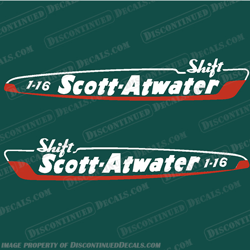 Scott Atwater 1-16 Outboard Engine Decal Sticker Set scott, atwater, 1-16, outboard, boat, engine, sticker, stickers, set, decals, decal, 1, 16, 