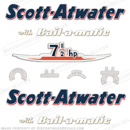 Scott Atwater 7.5hp Decals - 1955 INCR10Aug2021