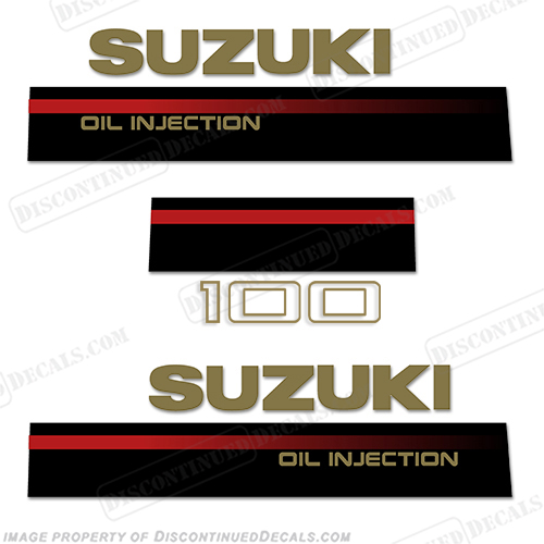 Suzuki 100hp 2-Stroke Decal Kit - 1995 - 1997 2 stroke, two stroke, two-stroke, 1996, 95, 96, 97, INCR10Aug2021