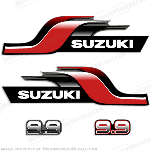 Suzuki DT9.9 9.9hp Decal Kit - 1998  S-DT-9.9-98, suzuki, 9, 9hp, 9.9, 9.9hp, dt, 1996, 1997, 1998, 1999, 2000, decal, sticker, kit, set, decals, stickers