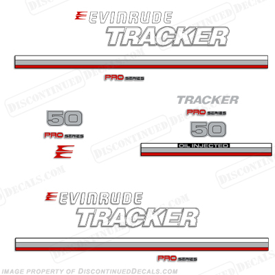 Evinrude 1981 Tracker 50hp Decal Kit - Red INCR10Aug2021