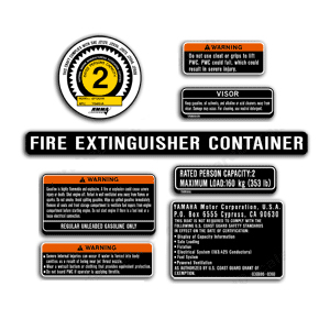 PWC Warning Label Decal Kit