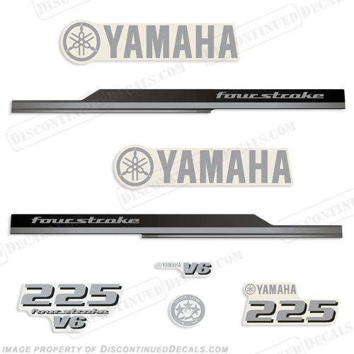 Yamaha 2010 Style 225hp Decals - Silver