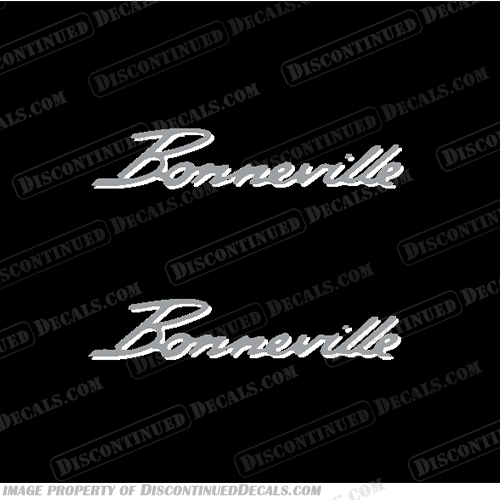 Triumph Bonneville Motorcycle Decals - Metallic Silver w/ White Shadow Triumph, Bonneville, Motorcycle, Decal, Decals, Metallic, Silver, Metallic Silver, White Shadow, White, Shadow, 3.5, .7